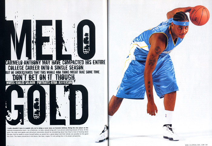 Carmelo Anthony, SLAM 73 Cover Story. Carmelo Anthony, SLAM 73 Cover Story.