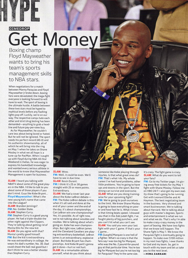 SLAM 138: Floyd Mayweather Q and A. SLAM 138: Floyd Mayweather Q and A.