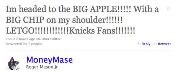 Roger Mason Jr tweet. Roger Mason Jr tweet.