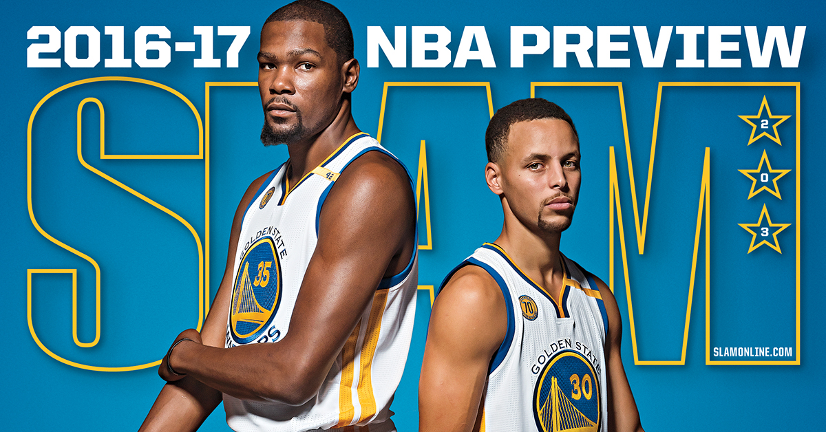 Stephen Curry and Kevin Durant Cover SLAM 203