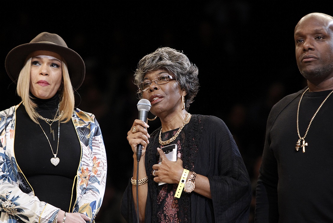 Notorious B.I.G.'s Mother, Voletta Wallace, Addresses Crowd At Barclays Center