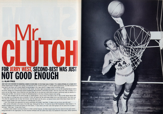 SLAM 20 Old School: Jerry West. SLAM 20 Old School: Jerry West.